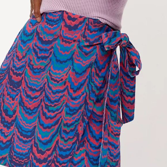 Anthropologie Porridge Iris Wrap Mini Skirt Spring Summer Pink Blue Size XS NWT - Picture 3 of 12